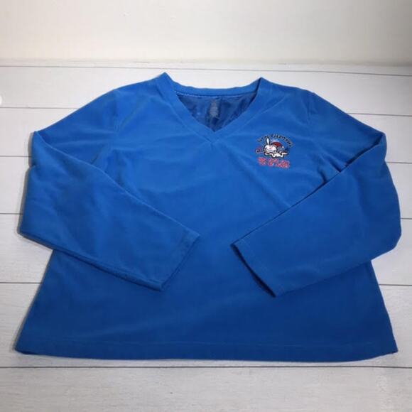 HAPPY BUNNY Blue Fleece V Neck Pull Over Size XL - Picture 1 of 10